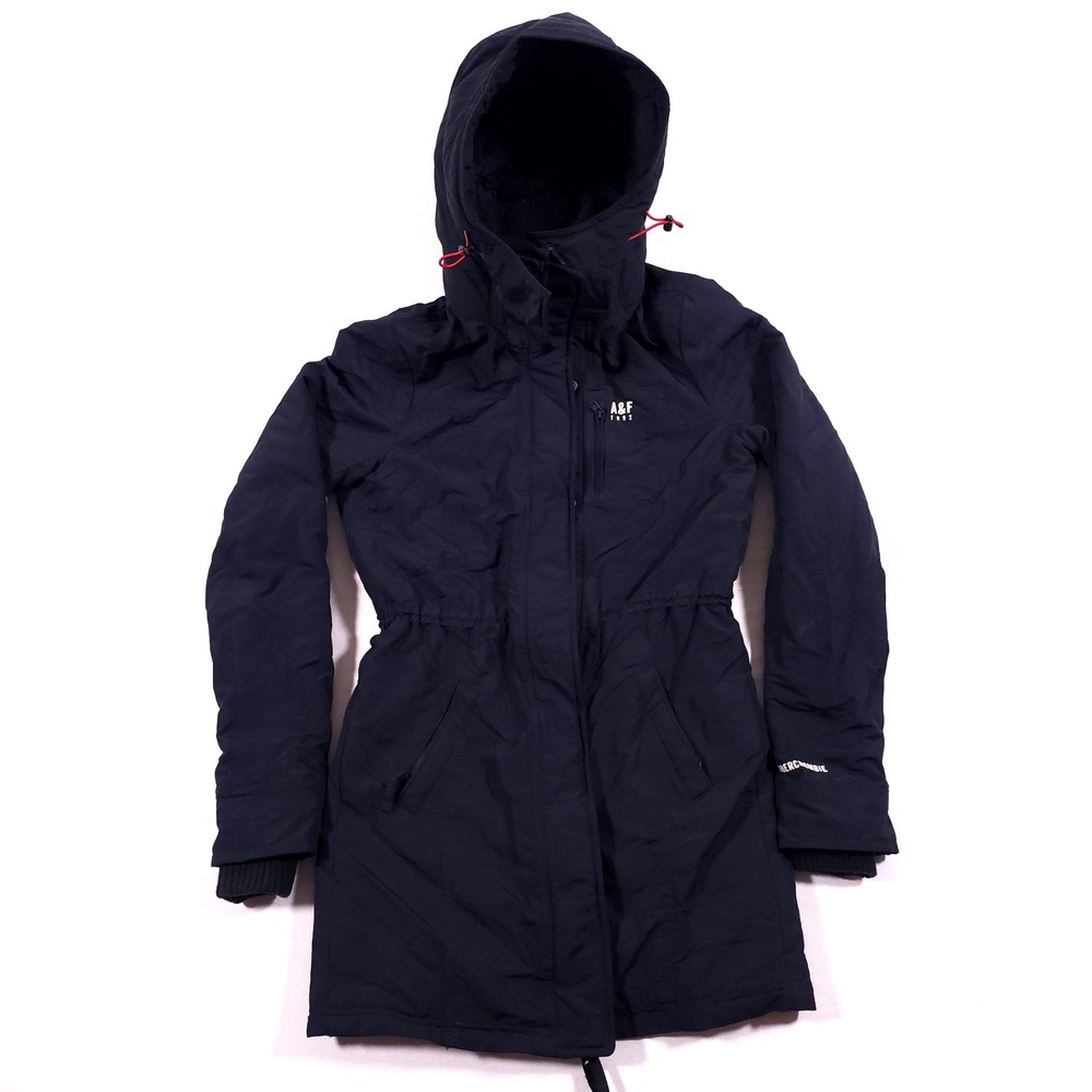Abercrombie Fitch Parka Coat Womens XS Woven Jacket Hooded Insulated Utility